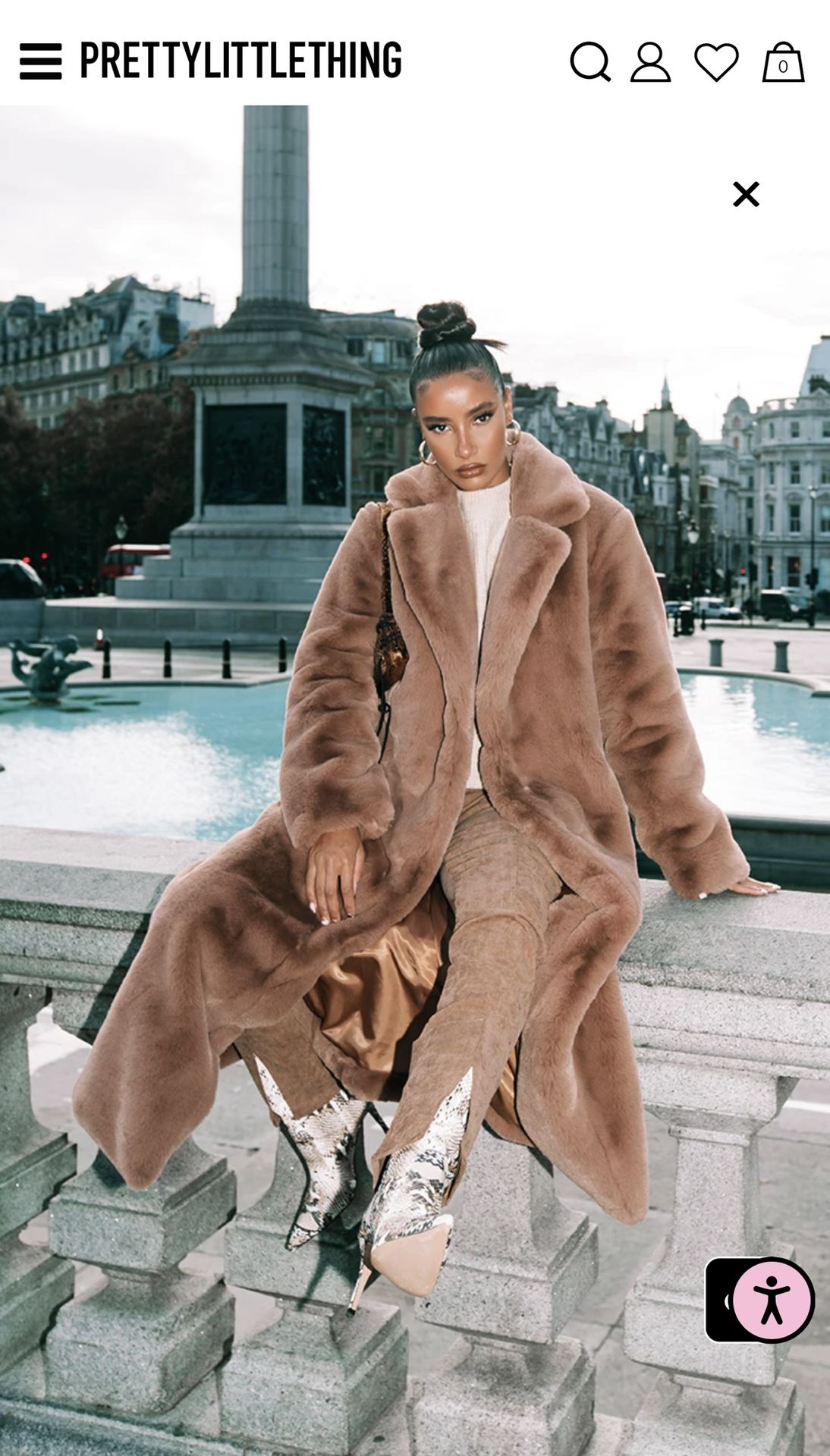BRAND NEW Camel Premium Faux Fur Plush Military Maxi Coat