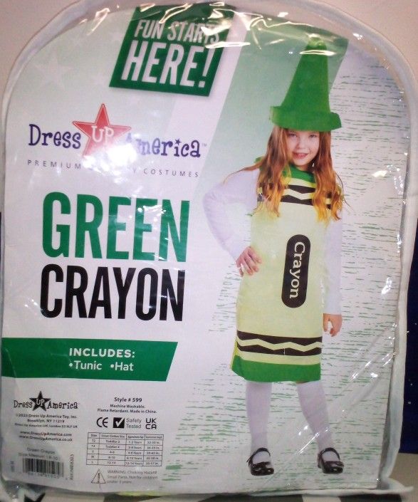 Green Crayon Size Medium (8-10) Halloween Costume