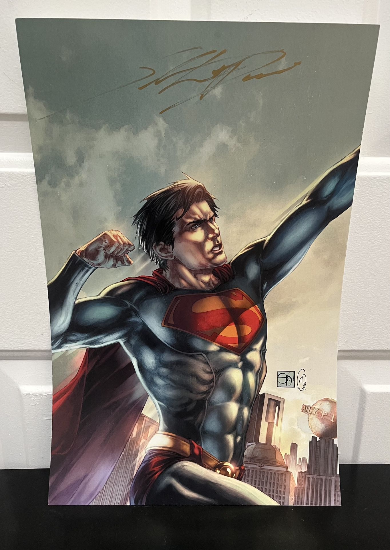 Superman Comic Artwork 11x17 Signed by Shane Davis
