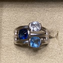 Lia Sophia  Riviera 3 Dark Blue And Clear Stone 