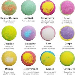 Flavie Bath Bombs Essential Oils & Extra Bubble 12 Pack 5 OZ Gift Set Spa
