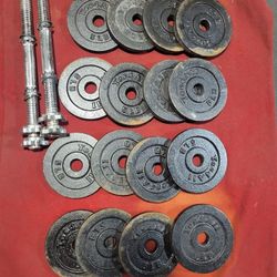 YES FOR ALL.  1" HOLE  ADJUSTABLE DUMBBELLS 80LBs.  
20-5s
11525 S HALSTED DUNKIN DONUTS/
7111.S WESTERN WALGREENS 
85$  CASH ONLY AS IS 