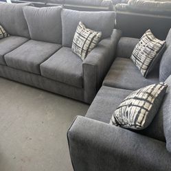 Gray Sofa & Loveseat 
