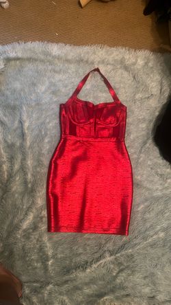 Red metallic dress