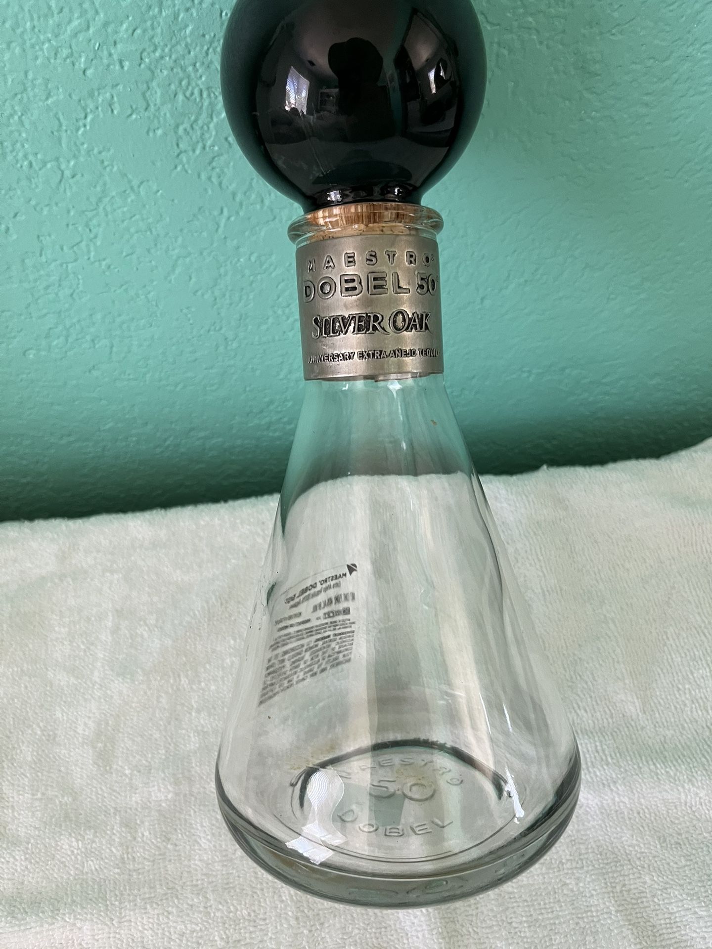 Empty Maestro Dobel 50 Silver Oak Bottle