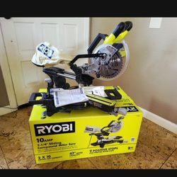 Ryobi 10 Amp Corded 7-1/4 in. Compound Sliding Miter Saw(open box never used)