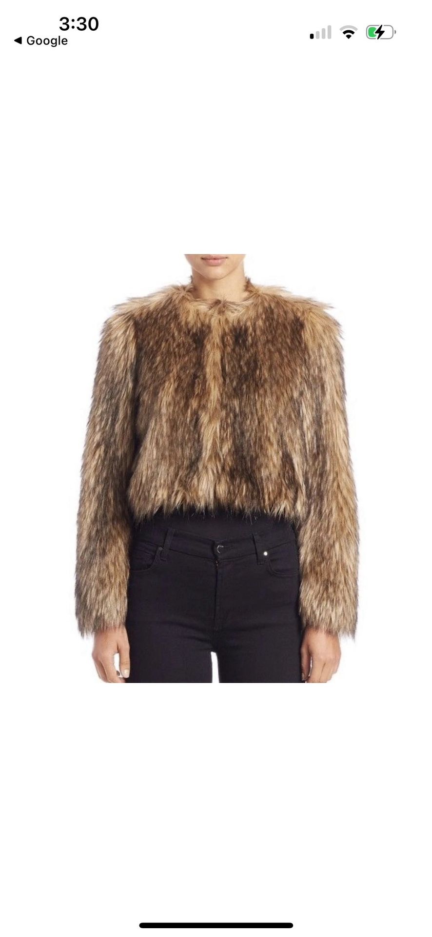 Brown faux fur jacket 