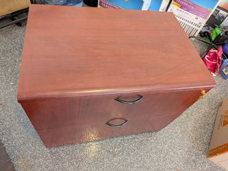 Set of 2 Wood Lateral File Cabinets with Keys – Cherry Finish
