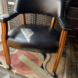 Vintage Black Nailhead Accent Chair / Desk Chair