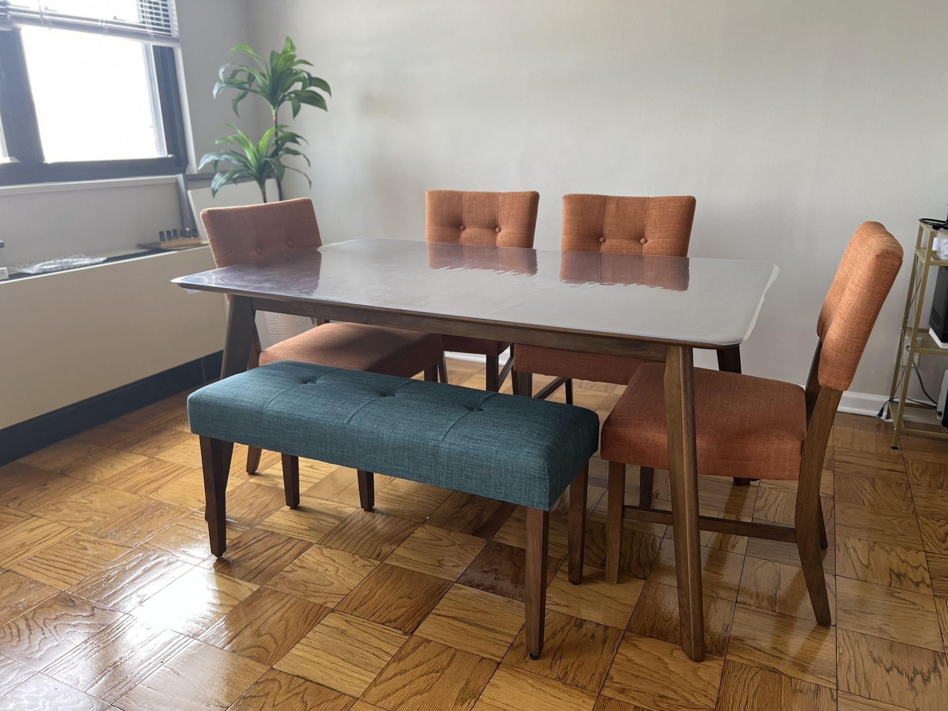 Bettie Walnut Extendable Dining Table with Chairs
