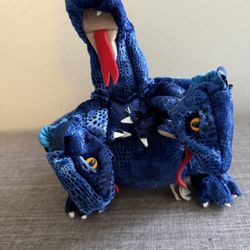 Folkmanis Three headed  Blue Fantasy Dragon Plush Hand Puppet