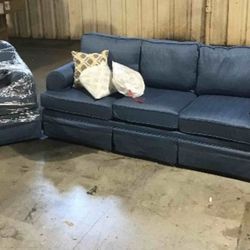 Blue Sofa And Love Seat