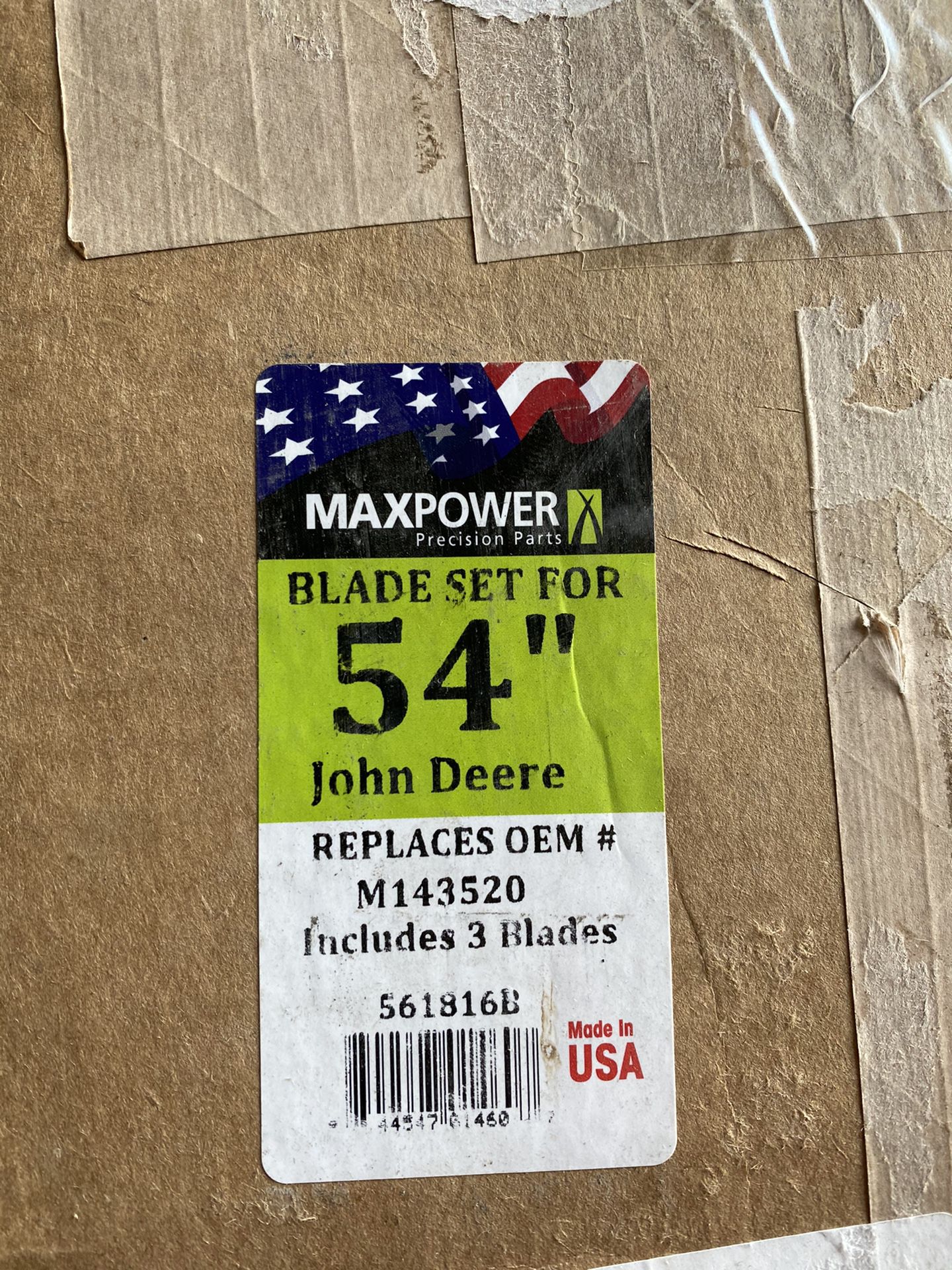 Max Power Blade Set For 54 Inch John Deere—Replaces OEM M143520