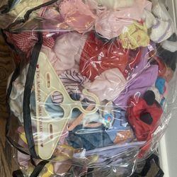 Large Bag Of Doll Clothes For American Girl And Corolle / Build A Bear Dolls