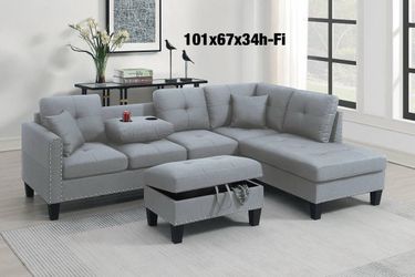 $390 sectional with ottoman