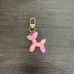 Cute Pink Balloon Animal Dog Keychain Toy. For Adults And Kids.