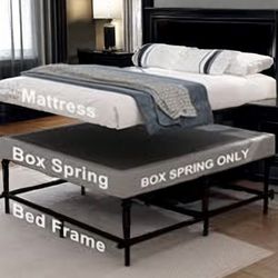 Mattress 10 Inches Thick With Box Springs And Metal Bed Frame QUEEN Size, New From Factory, Available in All Sizes And Same Day Delivery 