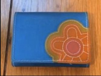 New Vinyl Blue ID Wallet / Coin Purse