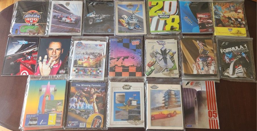 Racing Car Programs Lot Of 21 (2 Duplicates) Various Speedways