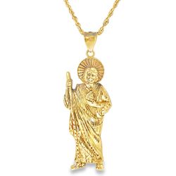 10k Yellow Gold Saint Jude Charm Necklace
