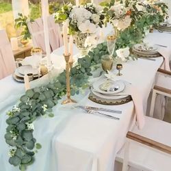 8Pcs / 5.9 Feet / Artificial Eucalyptus Leaves DIY Greenery Garland Artificial Plants Vines Fake Flowers Berries Wedding Party Home Deco