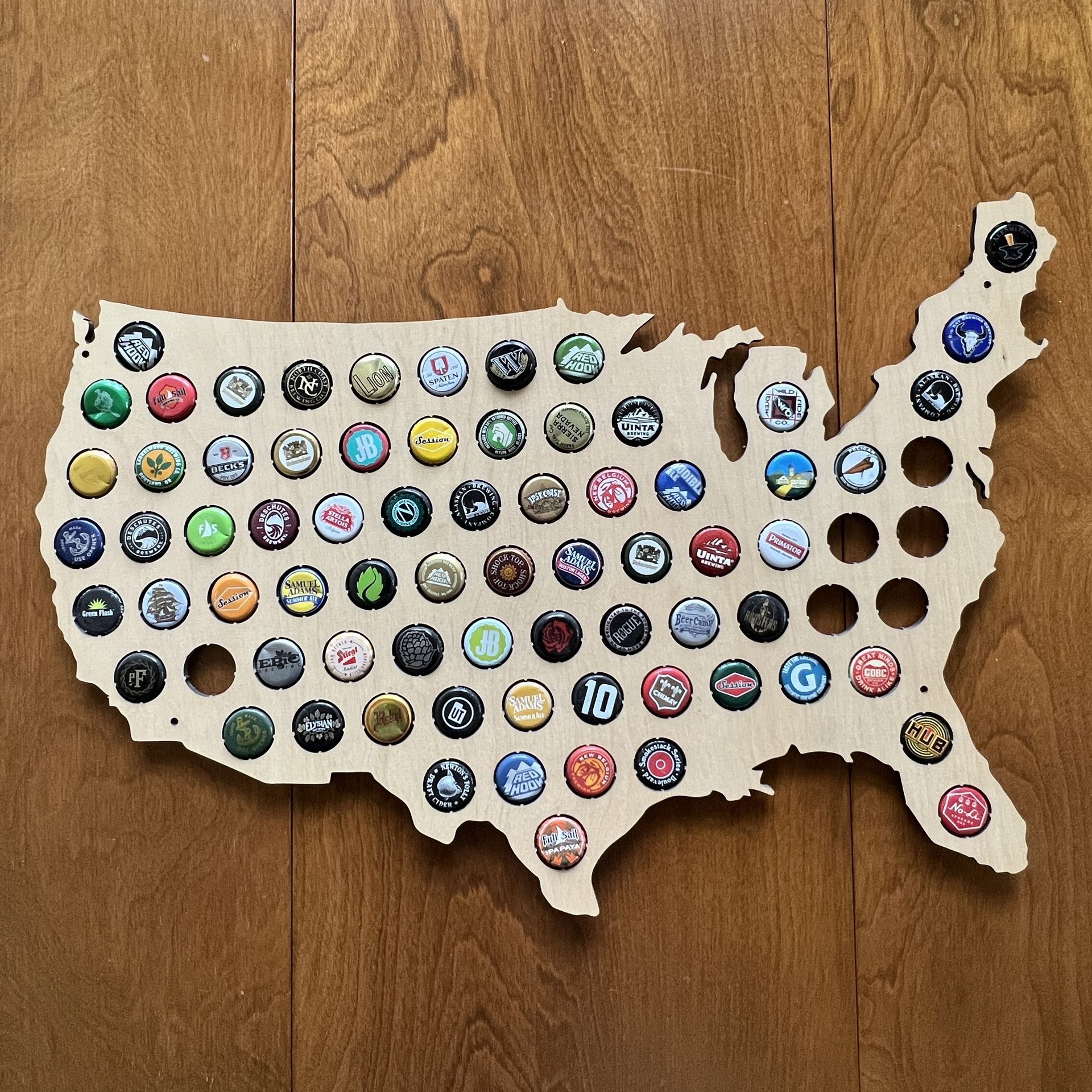 Beer Cap Map of United States