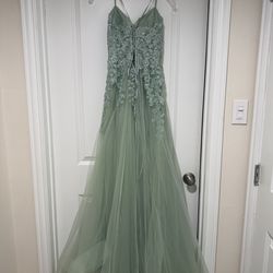 Green beaded Formal Gown/Prom Deess