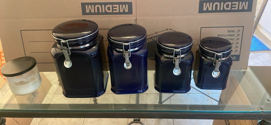 Kitchen Canisters Dark Blue