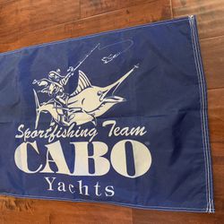Cabo yachts sport fishing team fishing boat banner flag nautical maritime 33”x22
