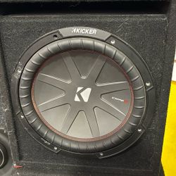 Single 12” Kicker Comp R In Enclosed Speaker Box Car Audio
