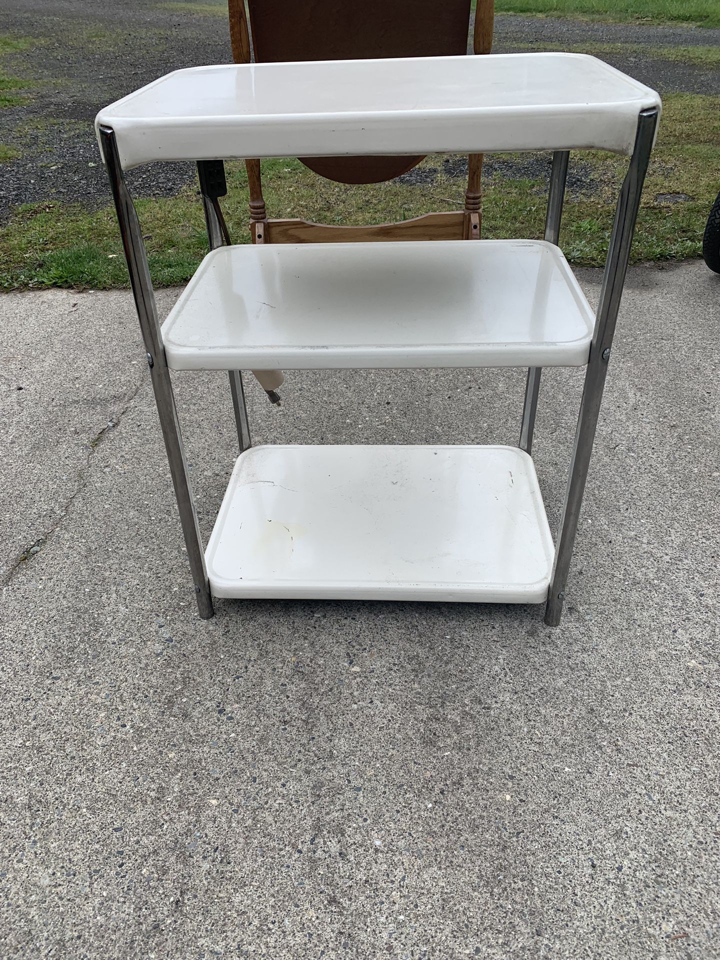 Vintage metal try cart with plug-in