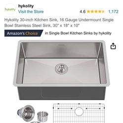 Brand new 30 inch kitchen sink 16 gauge Undermount single bowl stainless steel 30×18×10 worth 290