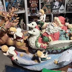 Victorian Vintage Santa On The Sleigh
