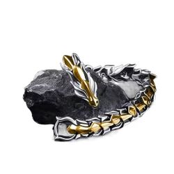 Gold & Silver Color 20CM Men's Viking Domineering Dragon Vintage bracelet