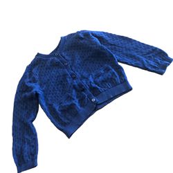 EUC 3T Carter’s Unisex Piquet Navy Blue Button Up Cardigan Sweater
