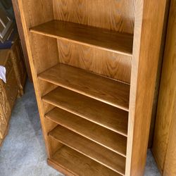 Creations in Wood 6 Tier Oak Bookcase / Bookshelf / Storage Display Shelving