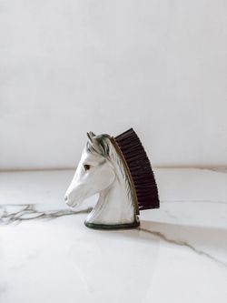 Vintage Ceramic Horse Head Brush