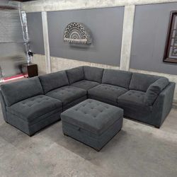 Thomasville Tisdale 6-Piece Modular Sectional (Dark Gray) *FREE DELIVERY 🚚* 