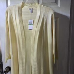 Spense Women's Yellow Open Front Cardigan