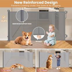 “New”Retactable  Reinforced Safety(mesh) Gate(grey)34”T X 55”w (retail$49)