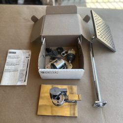Delta Vero Chrome Rain Shower Head And Valve (x2)