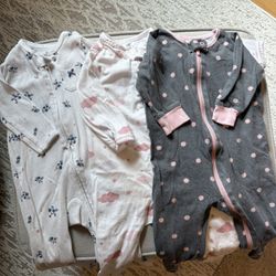 Three, 6 Month Pajamas 