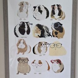 Guinea Pigs Wearing Glasses Giclee Wall Art
