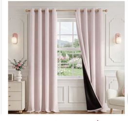 Pale Pink Blackout Curtains 52x84 Inches (2 Panels) Thick/Soft Material