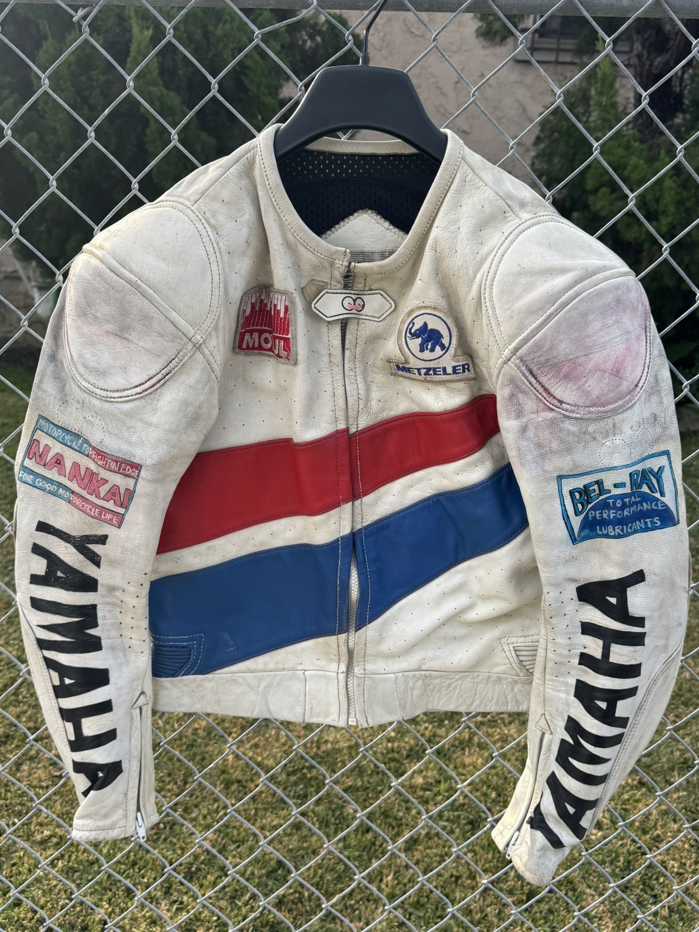 Vintage VERY RARE FIELDSHEER Yamaha Real Leather Racing Moto Jacket Size 42/52