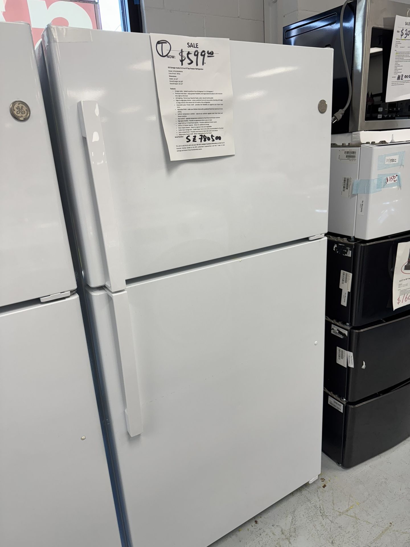 22 Cu.ft Garage Ready Refrigerator In White