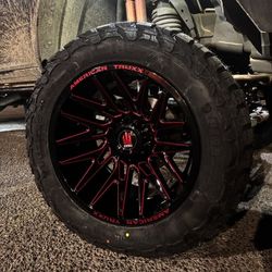 22x12 American Truxx Rims And Tires 37/1350/22 Pegasus RT