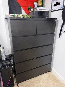 IKEA Modern Black 6 Drawer Dresser