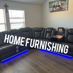 Furniture, living room sectional leather