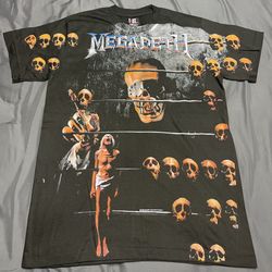 Megadeath Skulls Modern Boot AOP T-Shirt - Size Large
